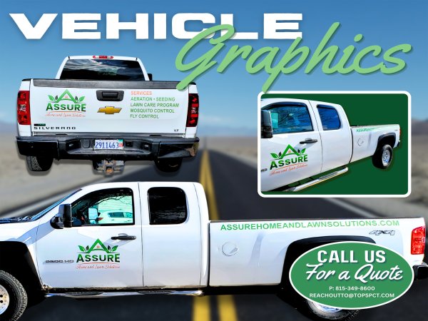 Custom vehicle graphics and truck wraps for businesses across Illinois