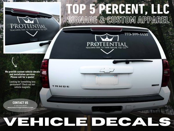 Custom vehicle window graphics and auto decals in Joliet, Shorewood, and Crest Hill Illinois