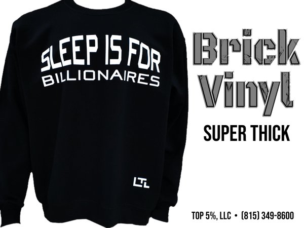 Custom brick vinyl shirts for brands in Joliet and Romeoville Illinois