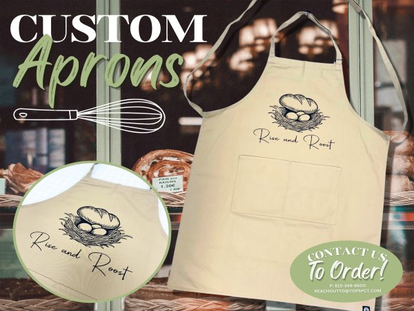 Custom branded aprons for restaurants and service businesses in Joliet Illinois