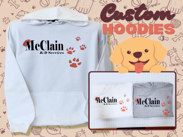Custom vinyl hoodies with full color digital prints in Joliet Illinois
