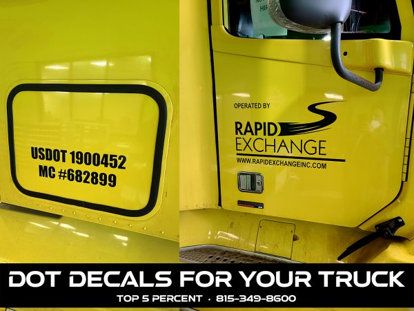 Custom DOT decals for commercial trucks in Plainfield and Joliet Illinois