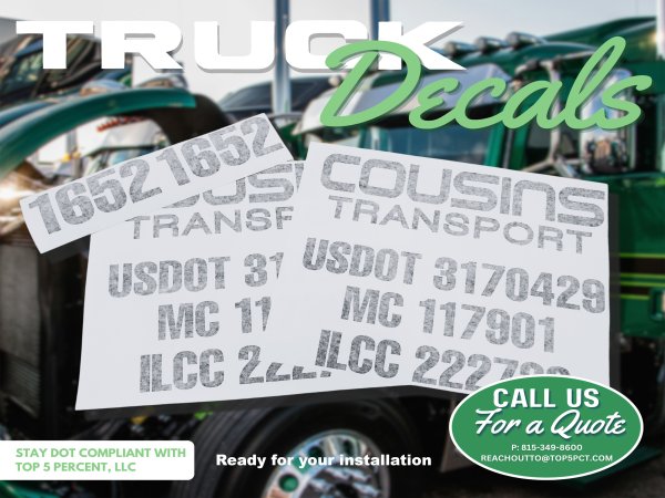 DOT truck decals and USDOT compliance stickers in Rockdale Illinois