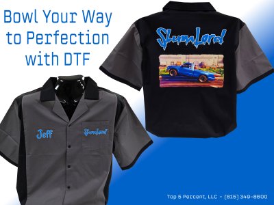 Custom bowling shirts with DTF printing in Joliet Illinois