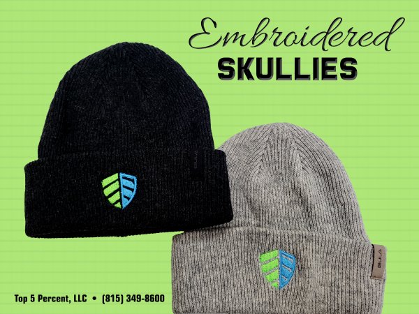 Custom embroidered beanies and hats in Joliet Illinois