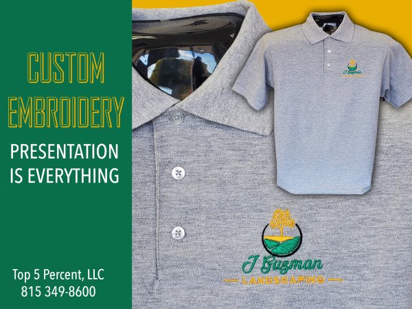 Custom stitched polo shirts and embroidered uniforms in Joliet Illinois