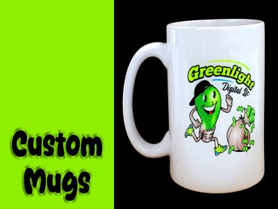 Custom branded mugs and promotional drinkware for businesses in Joliet, Will and DuPage County Illinois