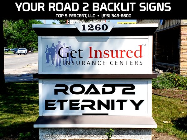 Custom backlit outdoor signs in Joliet Illinois