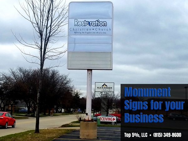Custom monument signs and entrance signs for businesses and HOA communities in Joliet Illinois