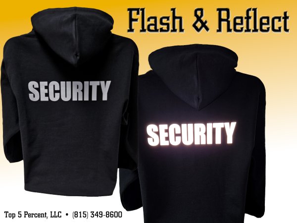 Custom reflective hoodies printed in Joliet Illinois