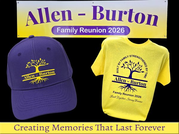 Custom reunion shirts and caps in Joliet Illinois