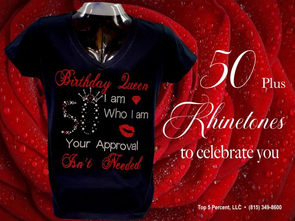 Custom rhinestone shirts for celebrations and events in Joliet Illinois