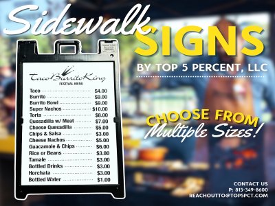 Custom a-frame sign for businesses in Joliet Illinois