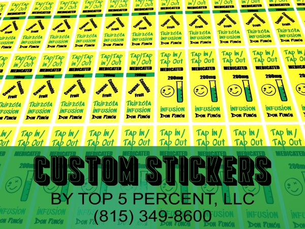 Custom stickers and product labels printed in Lockport, Joliet, and Plainfield, Illinois