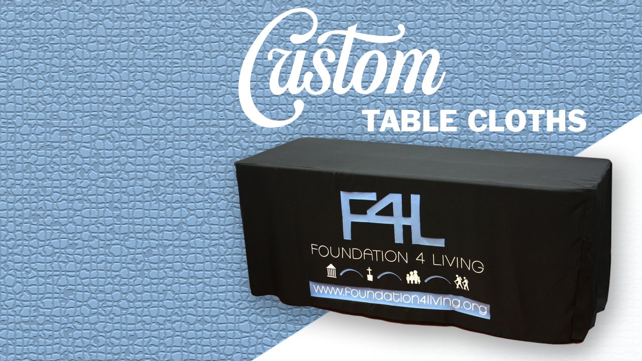 Custom branded table cloths for trade shows and events in Joliet IL