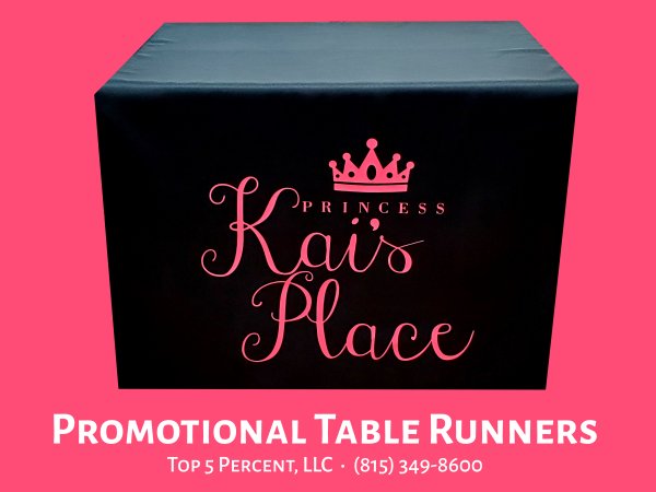 Custom printed table runners for events and trade shows in Joliet Illinois