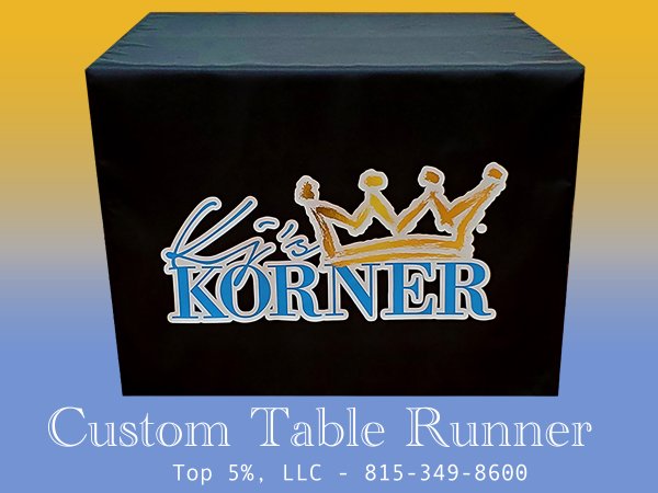 Custom table runners and table cloths for events in Joliet Illinois