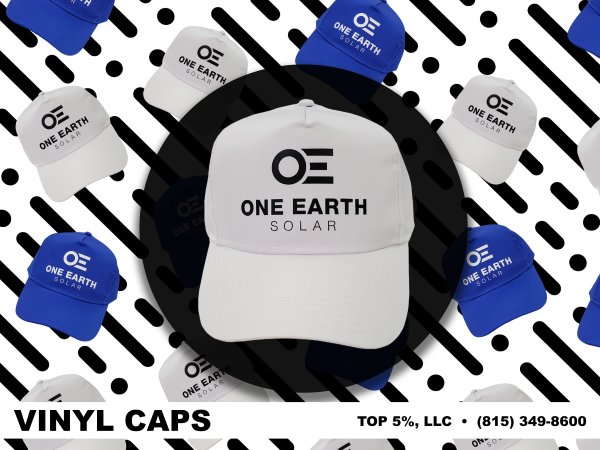Custom vinyl hats and caps in Joliet, Will and DuPage County Illinois