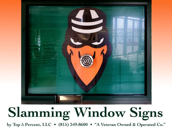Custom window graphics for businesses in Joliet, Shorewood, and Crest Hill Illinois
