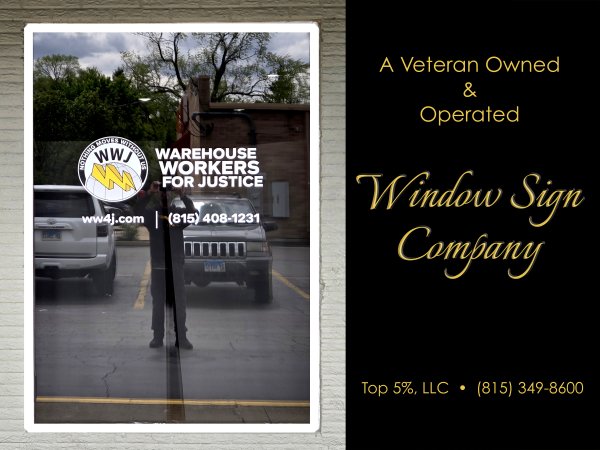 Custom window signs for businesses in Crest Hill Illinois