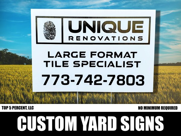 Custom yard signs and lawn signs for businesses and events in Joliet Illinois